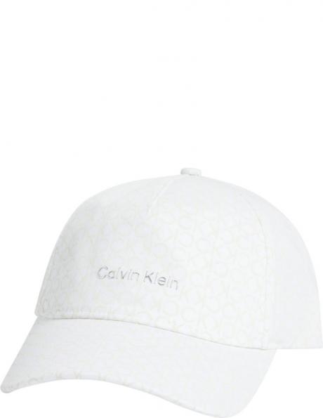 CALVIN KLEIN sieviešu balta cepure Must monogram cap 