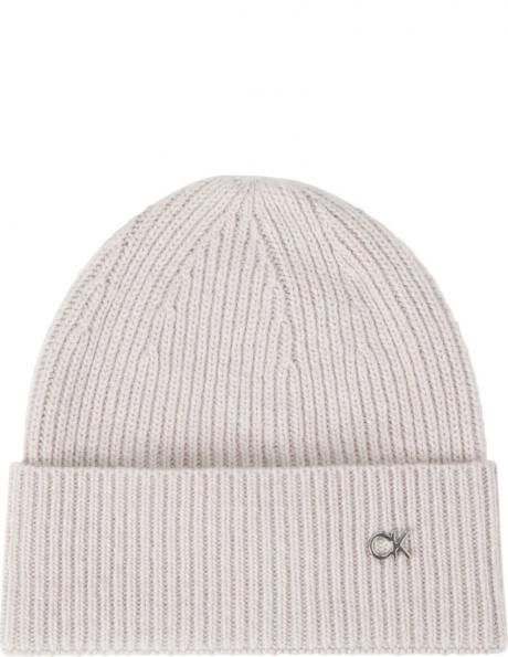 CALVIN KLEIN sieviešu pelēka cepure Re-lo mix beanie 