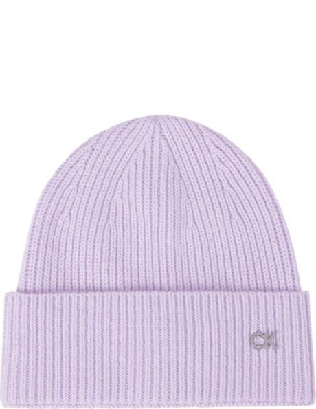 CALVIN KLEIN sieviešu ceriņu krāsas cepure Re-lo mix beanie 