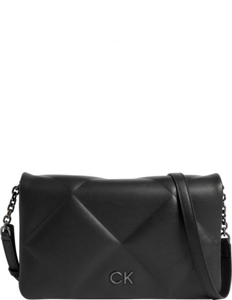 CALVIN KLEIN sieviešu melna plecu soma Re-lo quilt shoulder bag 