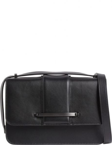 CALVIN KLEIN sieviešu melna plecu soma Bar hardware shoulder bag 