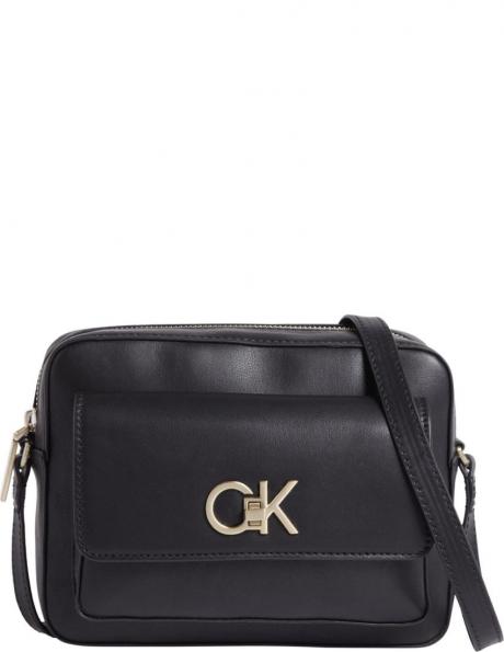 CALVIN KLEIN sieviešu melna plecu soma Re-lo camera bag  