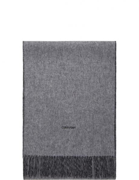 CALVIN KLEIN sieviešu melna šalle Fringes two tones scarf 40x200 