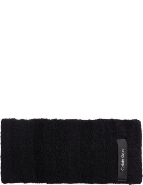 CALVIN KLEIN sieviešu melna cepure Label defined rib headband cap 