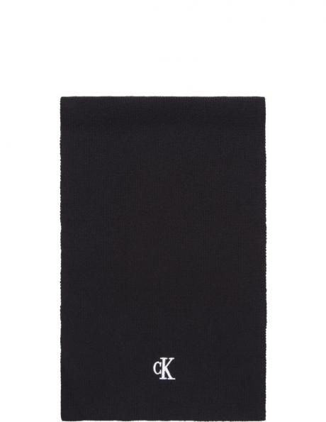 CALVIN KLEIN JEANS  sieviešu melna šalle Archive logo scarf 