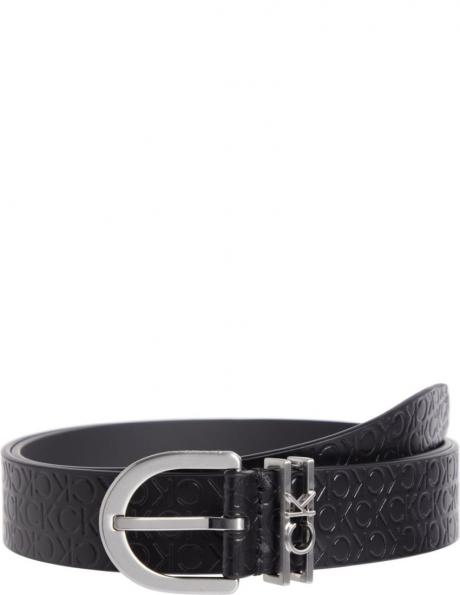 CALVIN KLEIN sieviešu melna josta Must loop belt 30mm emb 