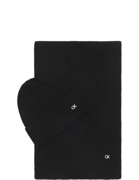 CALVIN KLEIN sieviešu melna cepure Re-lo beanie / scarf 