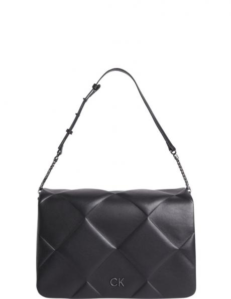 CALVIN KLEIN sieviešu melna plecu soma Re-lo quilt shoulder bag 