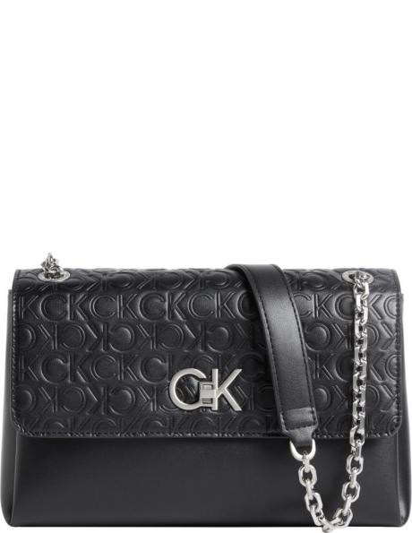 CALVIN KLEIN sieviešu melna plecu soma Re-lo crossbody 