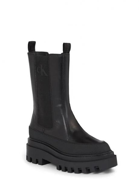 CALVIN KLEIN JEANS  sieviešu melni zābaki Flatform chelsea boot 