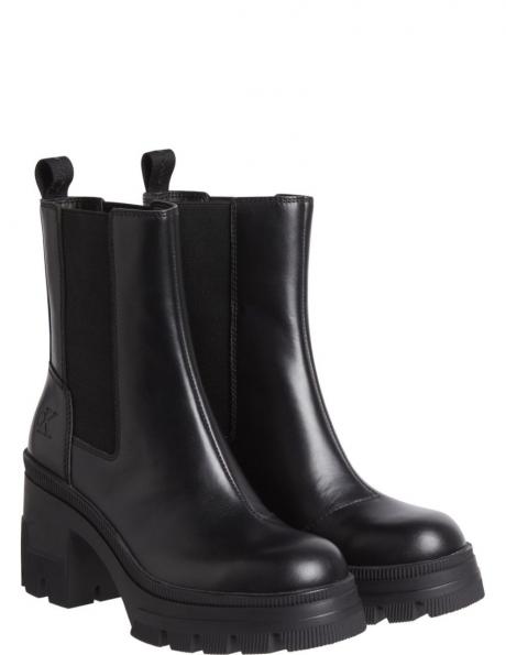 CALVIN KLEIN JEANS  sieviešu melni zābaki Chunky heeled chelsea boot 