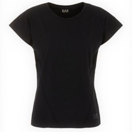 EA7 sieviešu melns t-krekls ar īsām piedurknēm T-shirt 