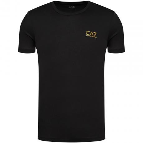 EA7 vīriešu melns t-krekls ar īsām piedurknēm T-shirt 