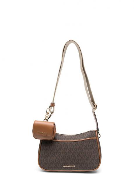 MICHAEL KORS sieviešu brūna plecu soma MD topzip crossbody with strap 