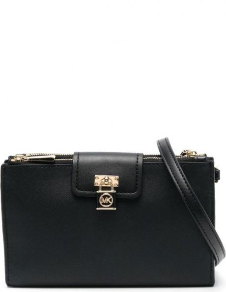 MICHAEL KORS sieviešu melna plecu soma SM dbl zip crossbody 