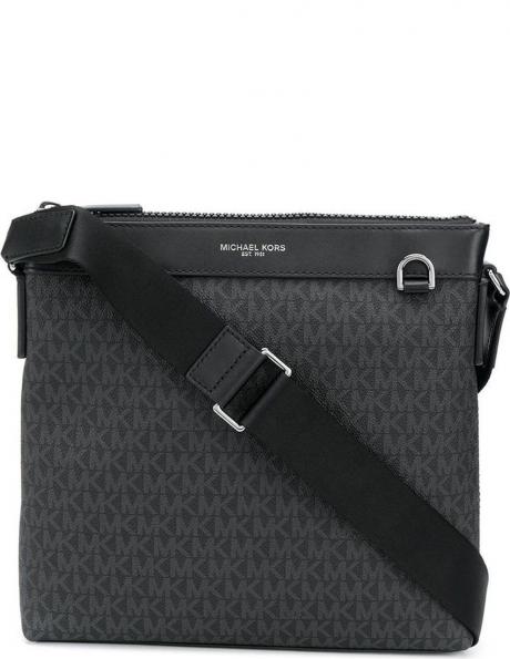 MICHAEL KORS vīriešu melna plecu soma Crossbody 