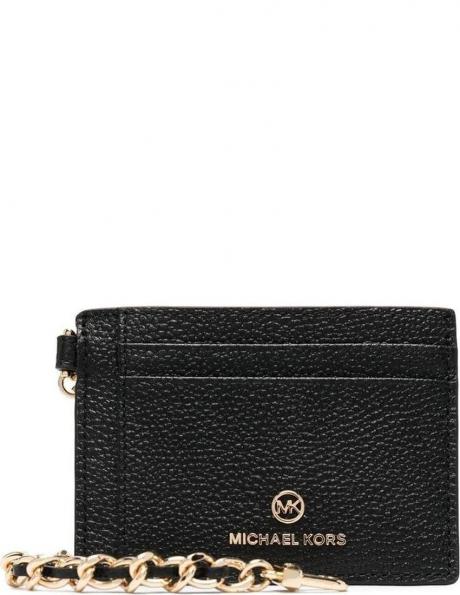 MICHAEL KORS sieviešu melns maks SM id chain card holder 