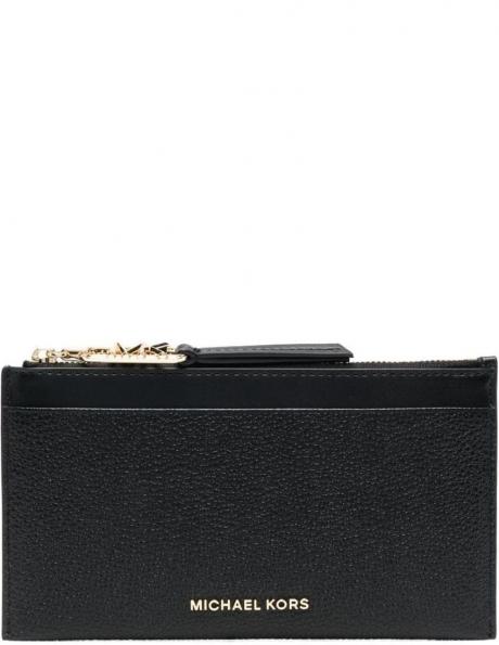 MICHAEL KORS sieviešu melns maks LG zip card case 