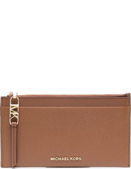 MICHAEL KORS sieviešu brūns maks LG zip card case 