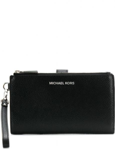 MICHAEL KORS sieviešu melns maks Double zip wristlet 