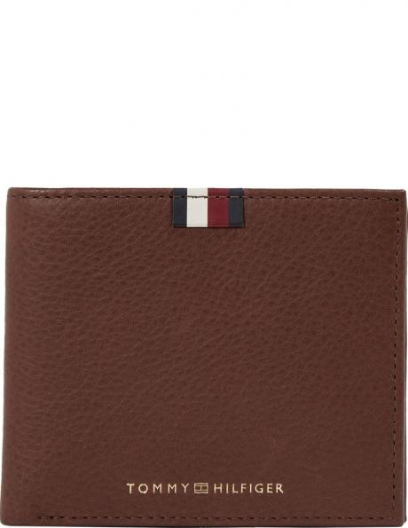 TOMMY HILFIGER vīriešu brūns maks Prem cc/coin wallets 