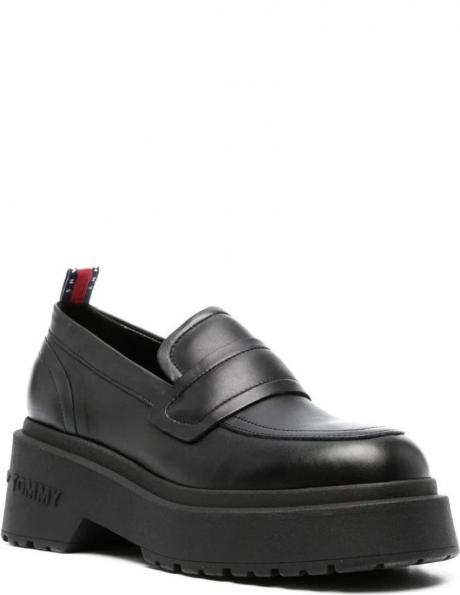 TOMMY JEANS sieviešu melnas kurpes Ava lace up formal 