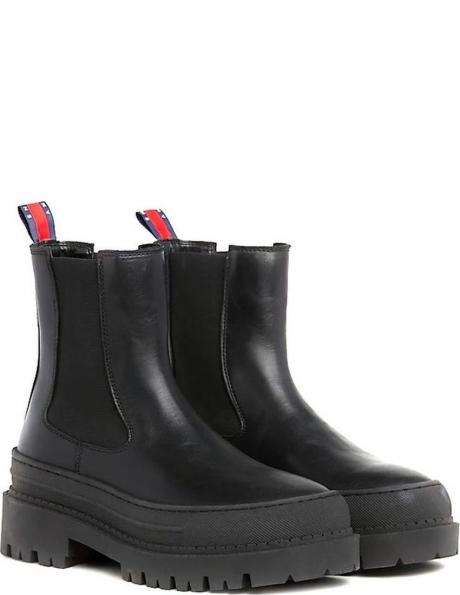 TOMMY JEANS balti sieviešu zābaki Padded flat boot 