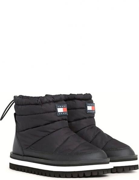 TOMMY JEANS sieviešu melni zābaki Foxing lace up boot 