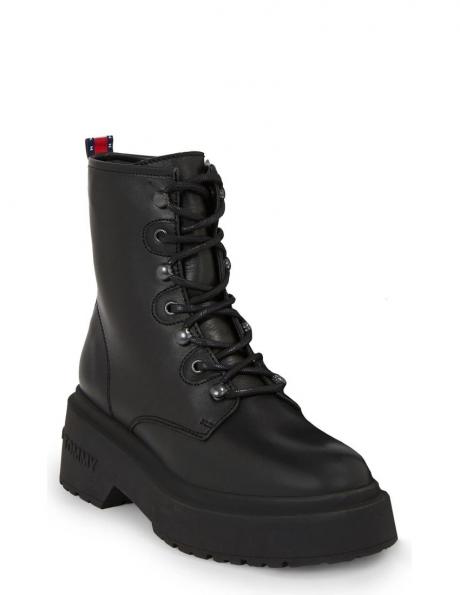 TOMMY JEANS sieviešu melni zābaki Chelsea chunky boot 