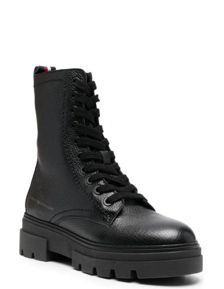 TOMMY HILFIGER sieviešu melni zābaki Stretch monochromatic boot 