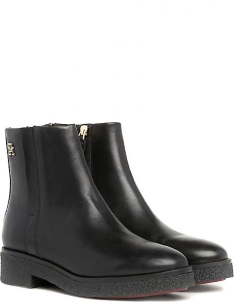 TOMMY HILFIGER sieviešu melni zābaki Feminine essential biker boot 