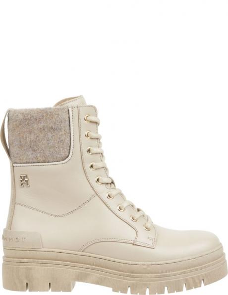 TOMMY HILFIGER sieviešu melni zābaki Crepe look longboot 