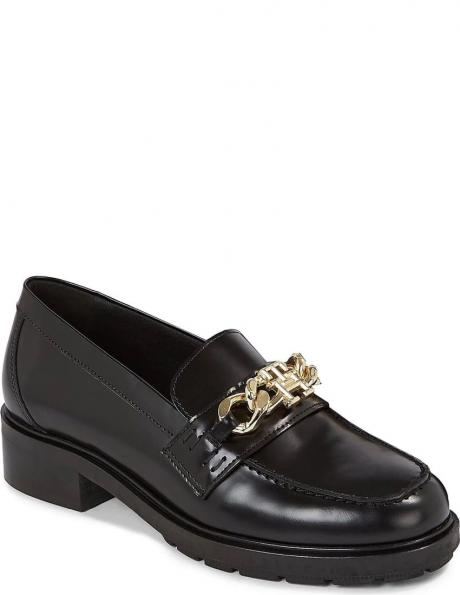 TOMMY HILFIGER sieviešu melni loafer stila apavi Iconic loafer 