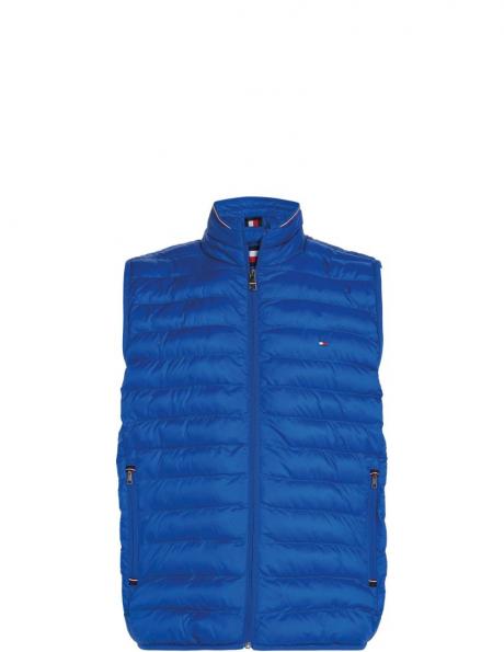 TOMMY HILFIGER vīriešu zila pufīga veste Packable recycled vest 