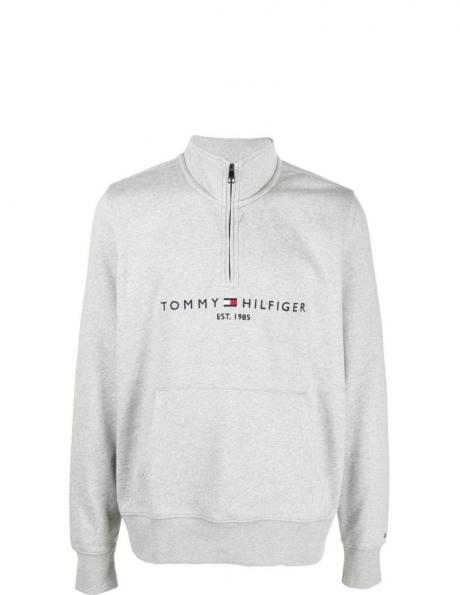 TOMMY HILFIGER vīriešu pelēks džemperis Tommy logo mockneck 