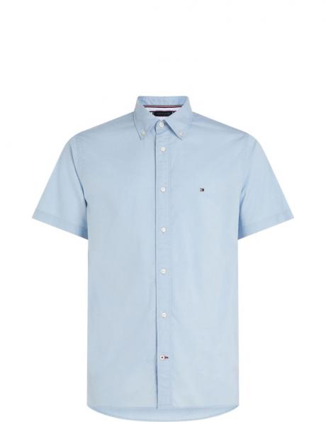 TOMMY HILFIGER vīriešu zils t-krekls ar īsām piedurknēm Flex poplin rf shirt s/s 