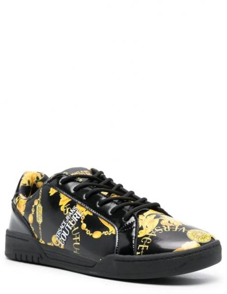 VERSACE JEANS CUTURE vīriešu melni ikdienas apavi Brooklyn  sneakers 