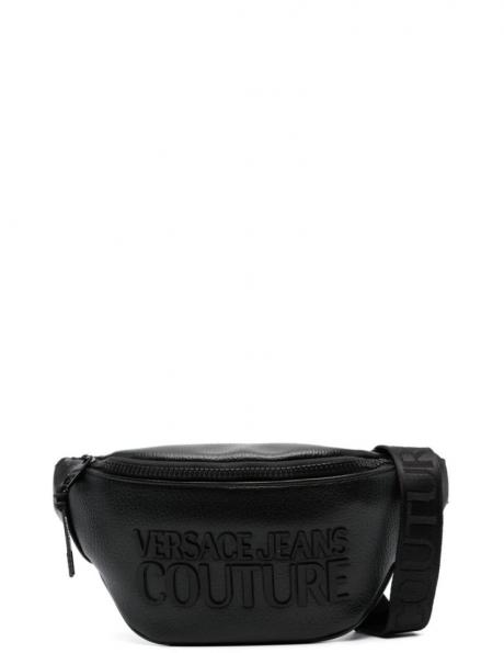 VERSACE JEANS CUTURE vīriešu melna jostas soma Tactile logo marsupio belt bag 