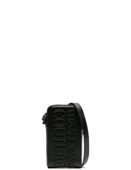 VERSACE JEANS CUTURE vīriešu melna plecu soma Tactile logo  mini bag 