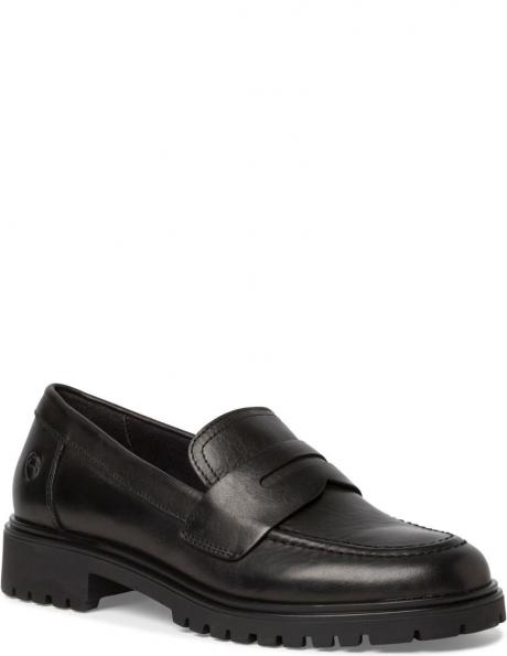 TAMARIS sieviešu melnas plakanas kurpes LOAFERS 