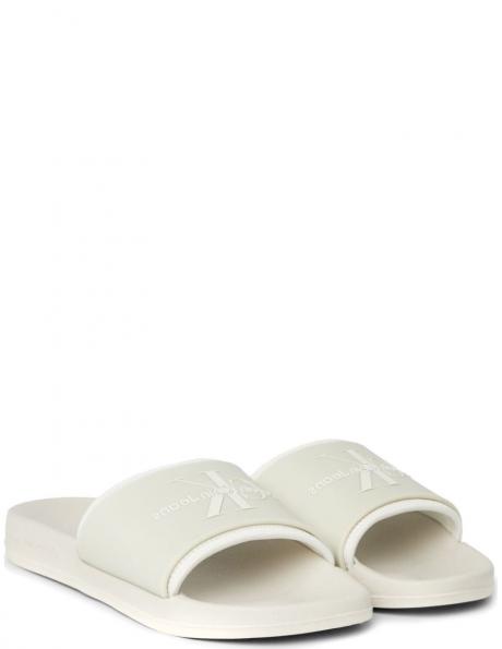 CALVIN KLEIN JEANS čības sievietēm, Krēmīga/Smilšu, Slide monogram  