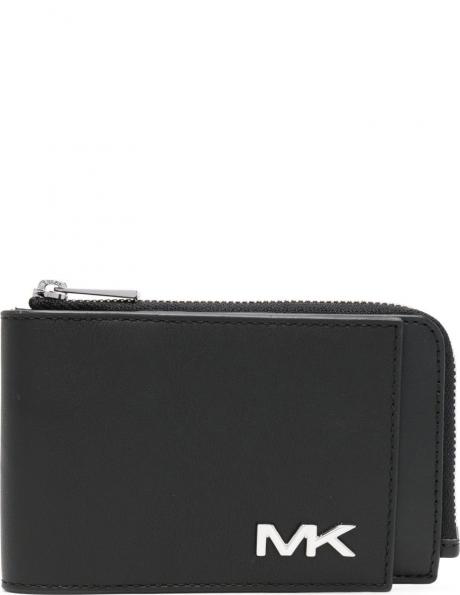 MICHAEL KORS maku vīriešiem, Melna, Flap zip coin wallet 