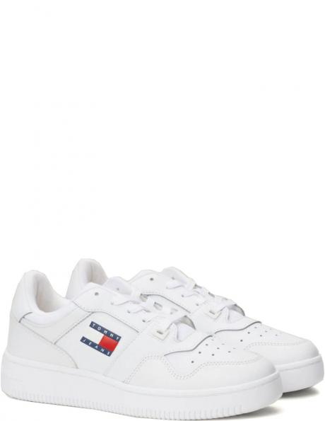 TOMMY JEANS sieviešu brīvā laika apavi, Balta, Retro basket 