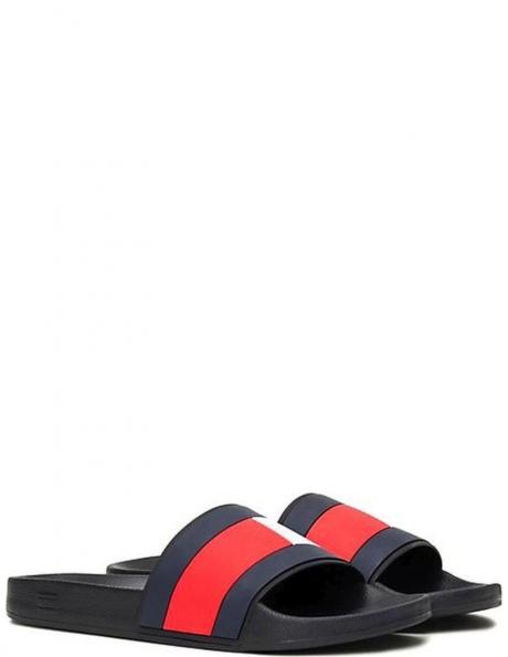 TOMMY HILFIGER čības vīriešiem, Melna, guma pool slide 