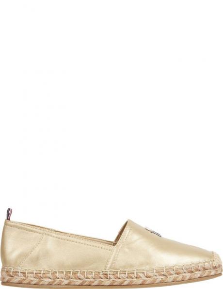 TOMMY HILFIGER espadrilles sievietēm, Zelta, Gold flat espadrille 