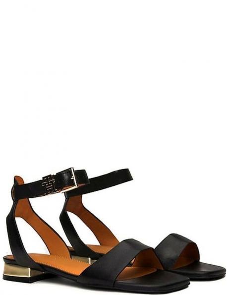 TOMMY HILFIGER sandales sievietēm, Melna, Hardware flat sandal 