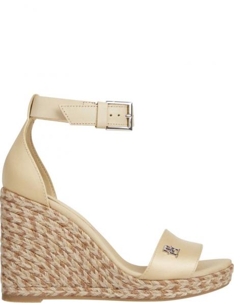 TOMMY HILFIGER sandales sievietēm, Krēmīga/Smilšu, Colorful high wedge sandal 