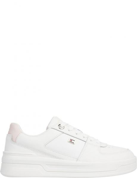 TOMMY HILFIGER sieviešu brīvā laika apavi, Krēmīga/Smilšu, Flag basket sneaker 
