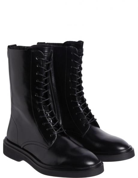 CALVIN KLEIN zābaki sievietēm, Melna, Flat mid lace up boot 