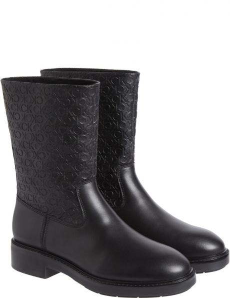 CALVIN KLEIN zābaki sievietēm, Melna, Flat ankle boot mono mix 